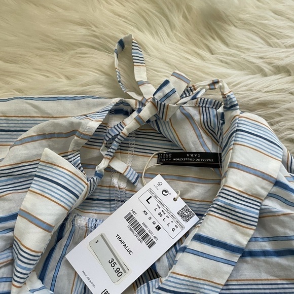 ZARA Striped Drop Sleeve Top - Picture 3 of 4